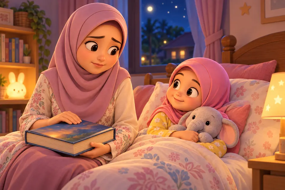 Ibu teragak-agak membaca buku berat sebelum tidur