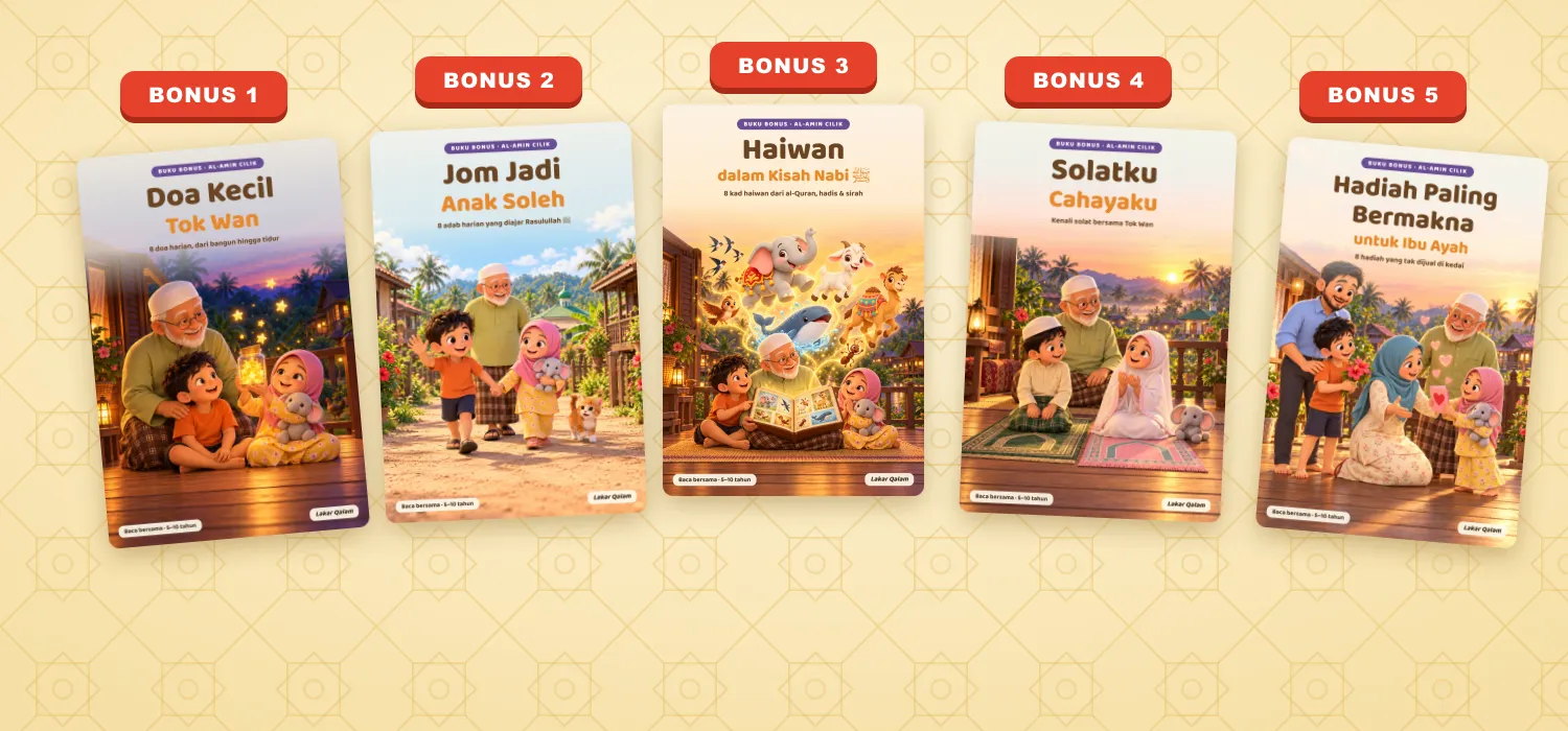 Muka depan 5 ebook bonus AL-AMIN Cilik