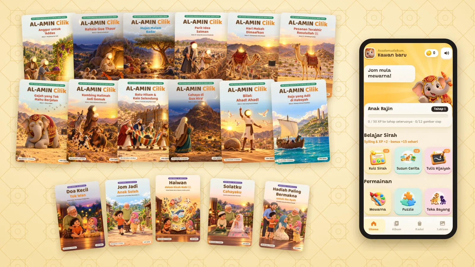 12 buku, 5 ebook bonus dan Taman Al-Amin